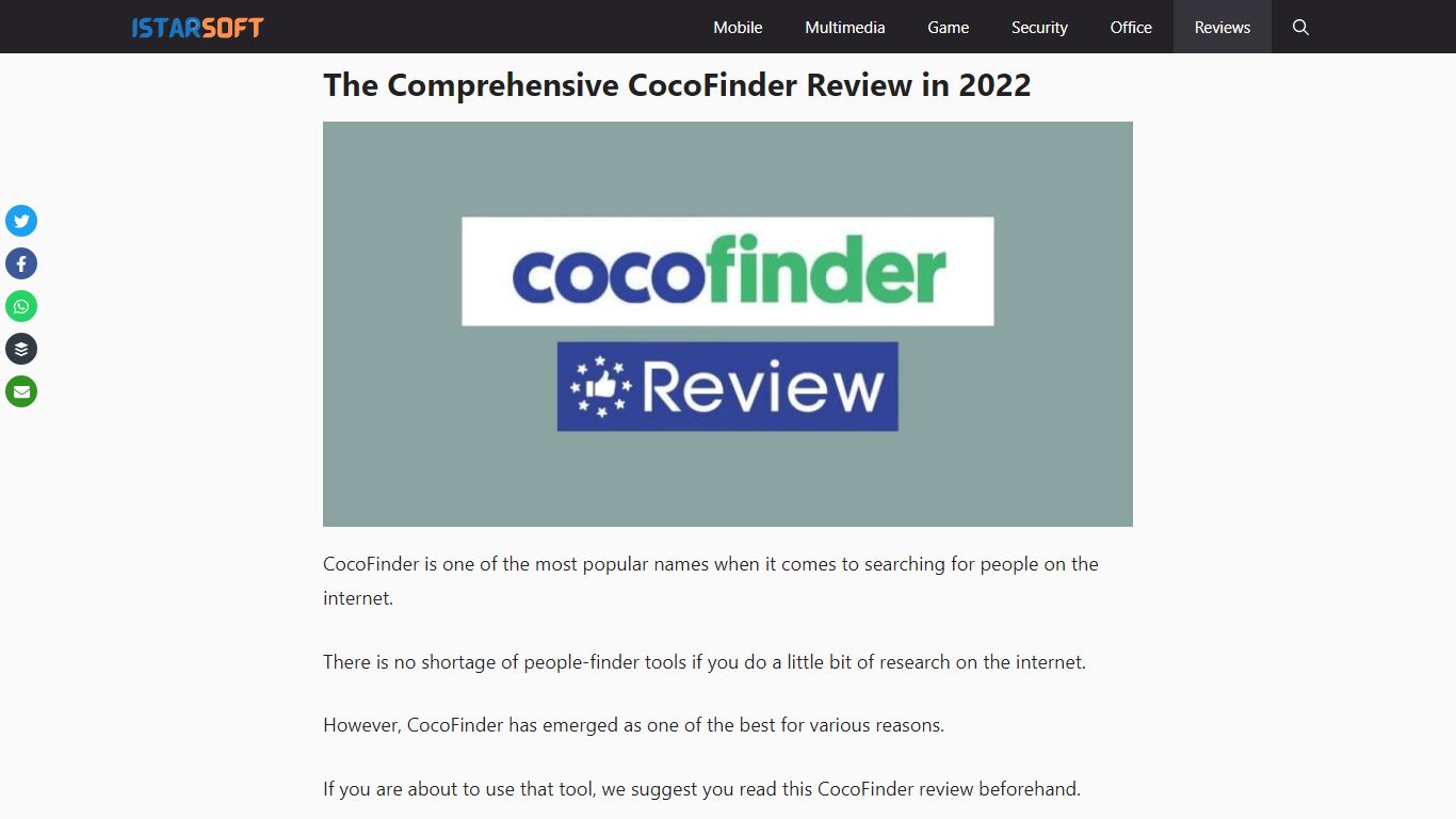 The Comprehensive CocoFinder Review in 2022 - iStarsoft